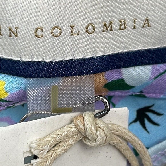 NWT Agua by Agua Bendita Mambo La Fania Lila Multicolor Floral Spring Sz L - Picture 15 of 16